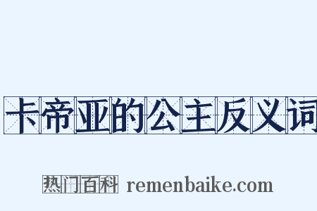 卡帝亚的公主反义词是什么意思的图片